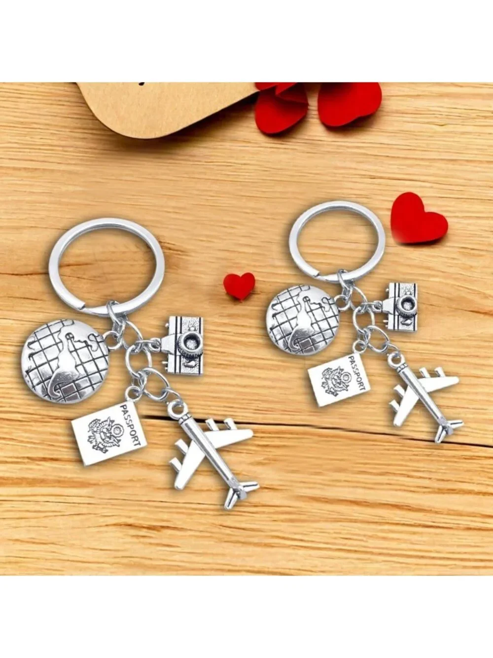 25 Pack Travel Airplane Keychains - Adventure Camera Keyrings for Travelers